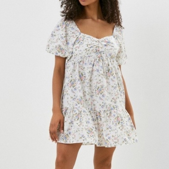 Billabong Dresses & Skirts - Billabong Be Mine women’s puff sleeve dainty floral mini sun dress size medium